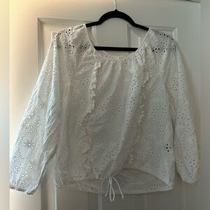 Joie white eyelet blouse - size small